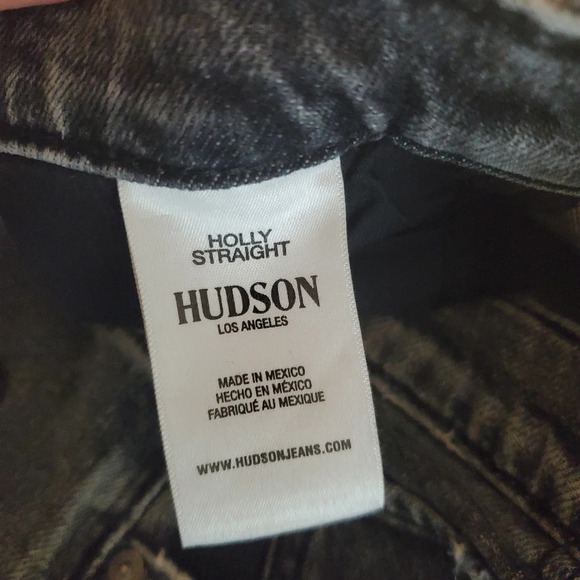 Hudson Womens Size 31x28 Black Holly Straight Leg Distressed Jeans #238 - Picture 12 of 13
